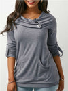 New Solid Color Long-Sleeved T-Shirt Pocket Sweatshirt