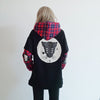 Splicing Plaid Thin Hooded Sweatshirt