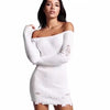 Women's Strapless Shoulder Collar Knit Slim Bodycon Dresses