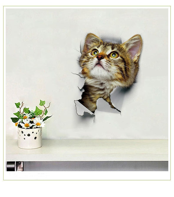 Cartoon Cat Creative Wall Sticker 3 Pieces