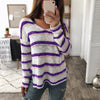 Sexy V-Neck Long-Sleeved Split-knit Sweater