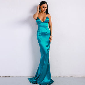 Sexy V-neck Backless Evening Dress