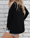 O-Neck Off-The-Shoulder Long Sleeve Loose T-Shirt