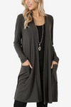 Plain  Long Sleeve Cardigans