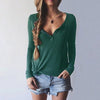 Women V-Neck Long Sleeve Casual Sweater