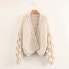 Fashion Thick Wool Hand-knitted Sweater Cardigan Coat