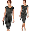 Slim Dots Round neck Bodycon Dress