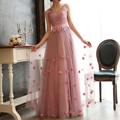 Sweet V-Neck Wedding Evening Dress