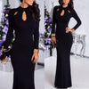 Black Elegant Hollow Maxi Party Dress