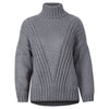 Split High Neck Collar Long Sleeve Sweaters