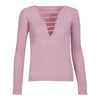 Fashion Bandage V- neck Knitting Sweaters