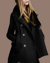 New Slim Lapels Double-Breasted Woolen Coat