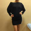 Simple O-Neck Bat Sleeve Bodycon Dress