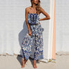 Fashion Printing Flower Strapless Jumpsuit