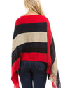 Bat Sleeve Striped Cape Shawl Sweater