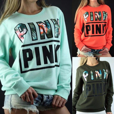 Letter Printed Long Sleeve Fleece Sweatshirt