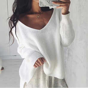 Fashion Simple Autumn Pure Color Sweater