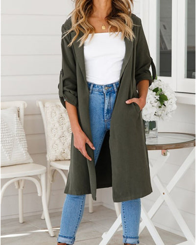 Women's Solid Color Cardigan Coat