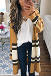 Polyester Casual  Autumn  Striped Cardigans