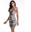 Women's Sexy V-neck Halter Halter Sequin Dress