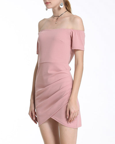 New Off-The-Shoulder Short-Ssleeved Dress