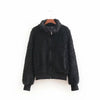 Thick Artificial Fur Pure Color Long Sleeve Warm Jacket