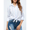 Casual striped long sleeve cotton shirt