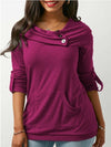 New Solid Color Long-Sleeved T-Shirt Pocket Sweatshirt