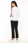 New O-neck webbing long sleeve sweater