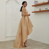 Women Sexy O-Neck Long Sleeve Glitter Elegant Evening Dress