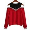 New Stitching Long Sleeve Sweater