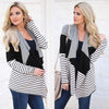 Patchwork Stripe Long Sleeve Cardigan Outwear