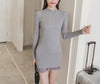 Knit Stitching Lace Bodycon Dress