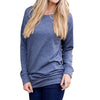 New O-Neck Bat Long Sleeve Contrast Color Stitching T-Shirt