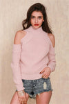 Women's strapless loose long-sleeved knit sweater