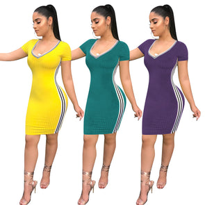 Women's thread stitching dress