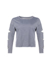 New Solid Color O-Neck Long-Sleeved Hole Sweatshirt