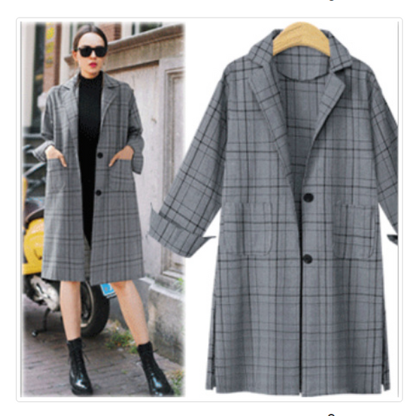 Fashion Wild Plaid Women's Windbreaker Jacket