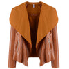 Fashion PU Leather Large Lapel Loose Jacket