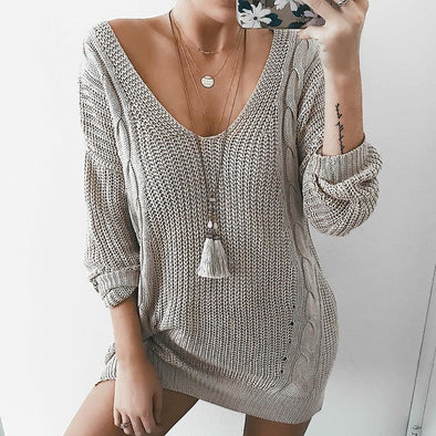 Women V-neck hot Knitted sweaters