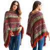 Hit Color Tassel Wear on Both Sides Cloak Knitting Sweaters