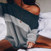 Scoop Neck  Color Block Sweaters