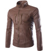 Boutique Stand Collar Leather Men's Jacket