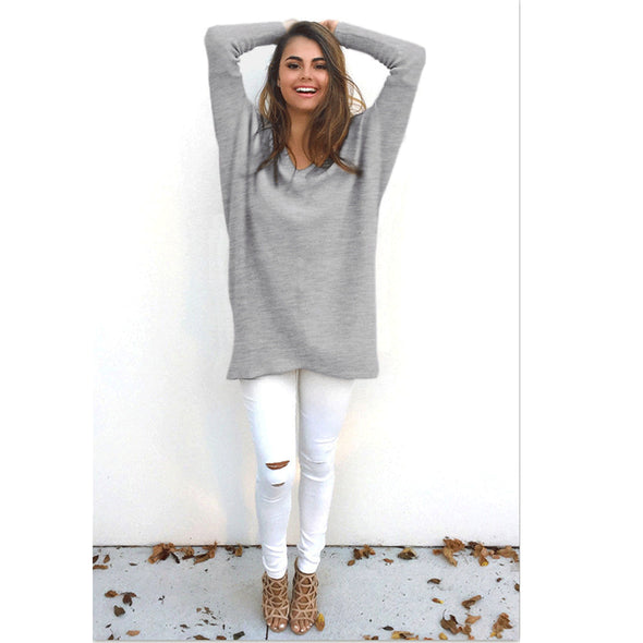 V- neck Long Sleeve Medium Style Sweaters