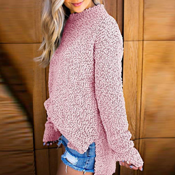 New Solid Color Loose Knit Sweater