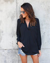 New Fashion V-neck Pleated Chiffon Shirt