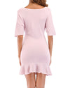 New V-Neck Bat Sleeve Knit Bodycon Dress