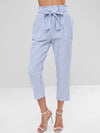 New mid-waist triped cropped pants