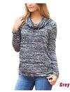 Long-Sleeved Drawstring Pile Collar Striped Sweater