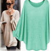 Casual Solid O-Neck Bat Sleeve Loose Sweater